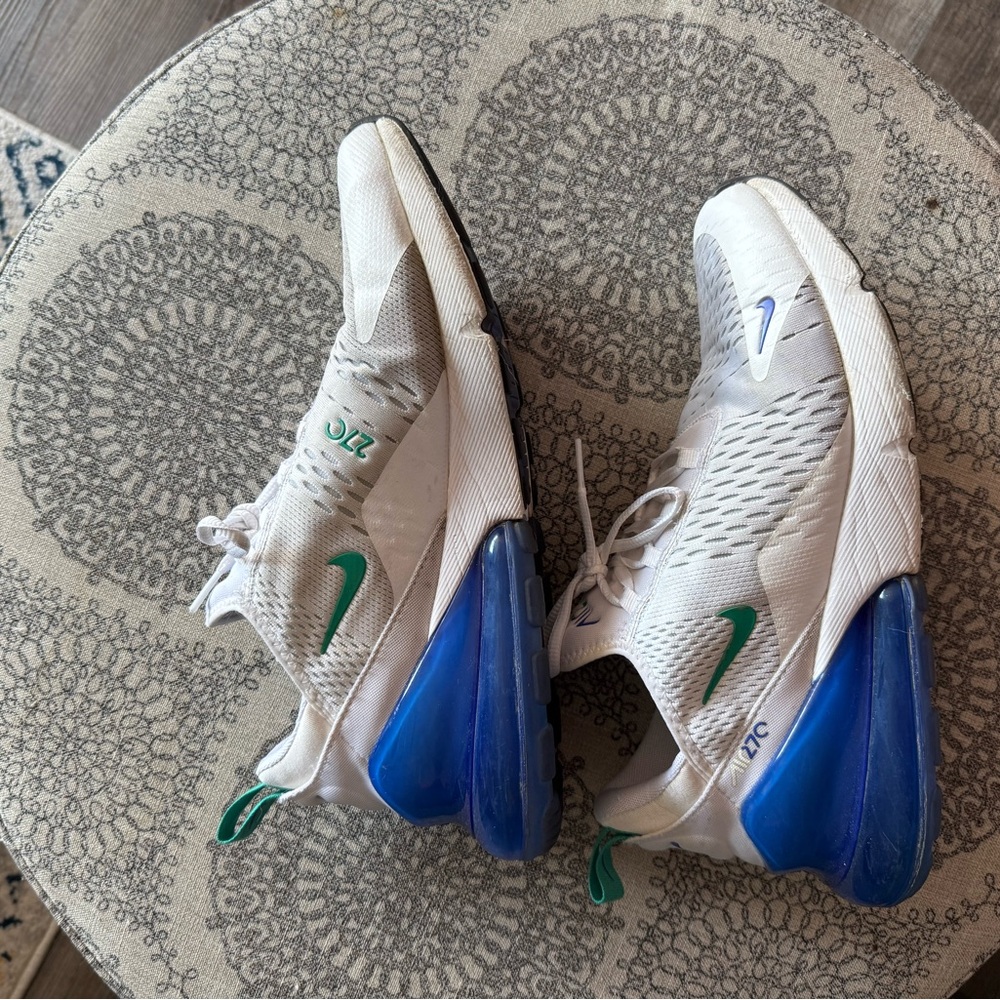 Nike Air Max 270 White with Blue and Green Accents